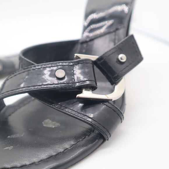 Dior D-Ring Criss Cross Patent Heeled Sandals 37 - Picture 9 of 15